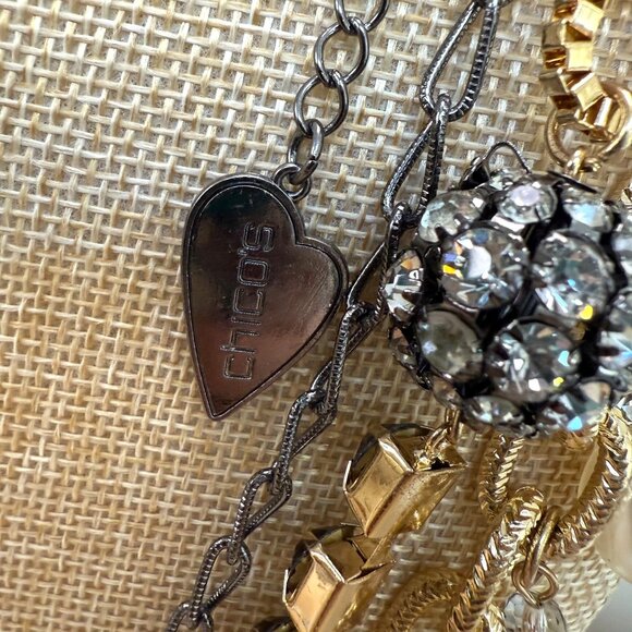 Chicos Maximal Necklace, Layered, Glam, Statement, Gold Tone & Faux Pearl, Bold - Picture 7 of 16